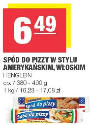 Spód do pizzy w stylu amerykańskim, włoskim HENGLEIN promocja w SPAR