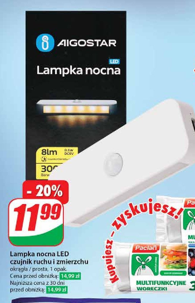 Lampka nocna led Aigostar promocja