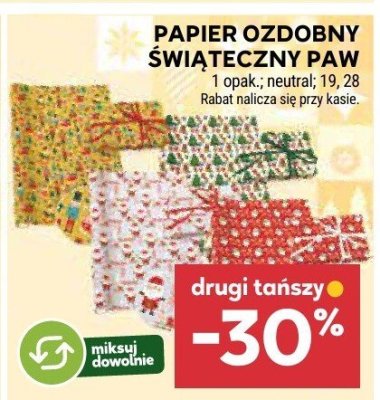 Papier ozdobny świąteczny PAW promocja w Stokrotka