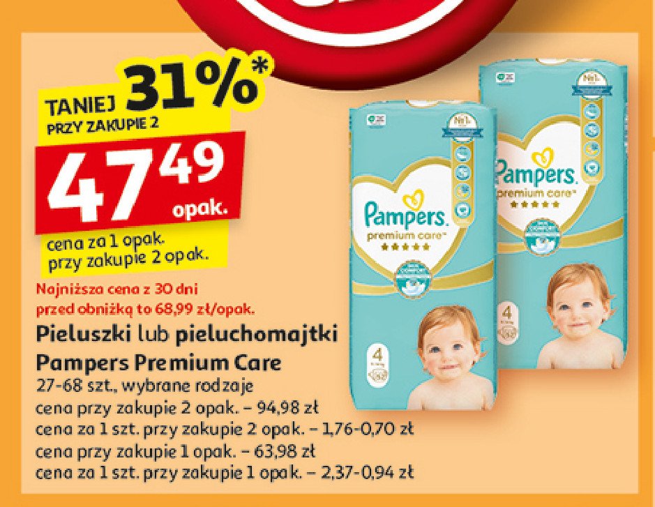 Pieluchy dla dzieci 4 Pampers premium care promocja