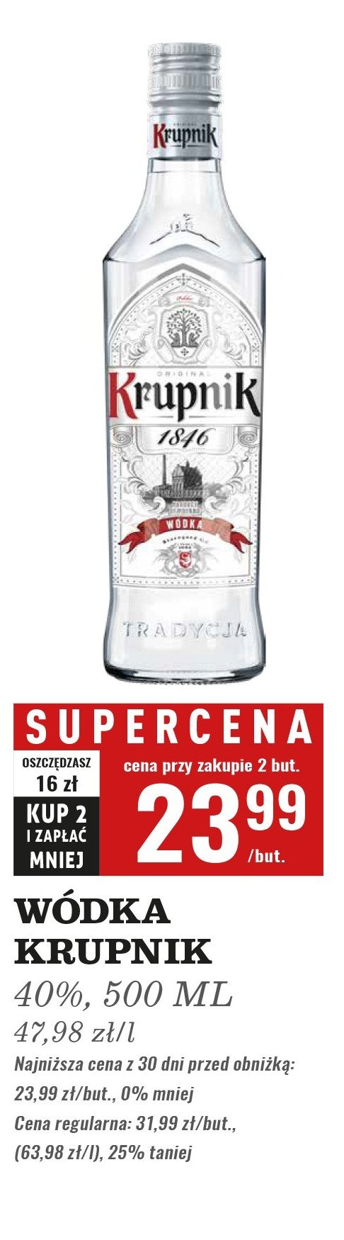 Wódka Krupnik 1846 promocja w Biedronka
