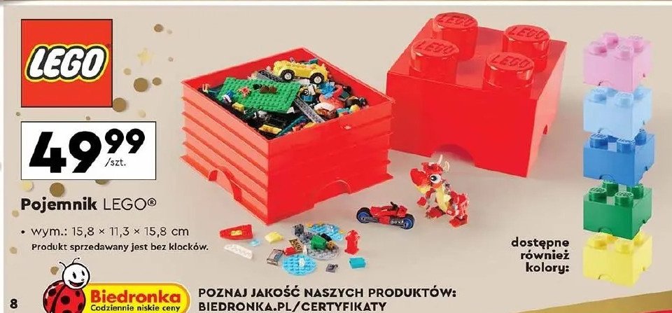 Pojemnik do przechowywania 15.8 x 11.3 x 15.8 cm Lego promocja