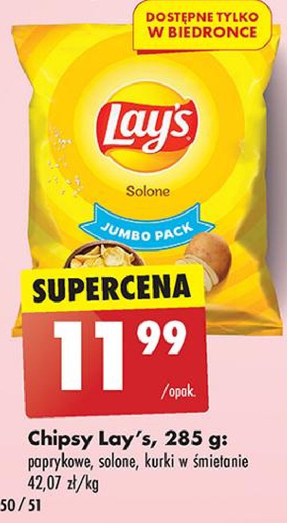 Chipsy naturalnie solone Lay's promocja