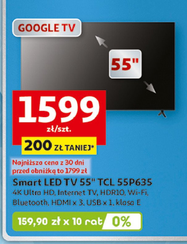 Telewizor 55" led 55p635 Tcl promocja