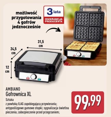Gofrownica XL AMBIANO promocja w Aldi