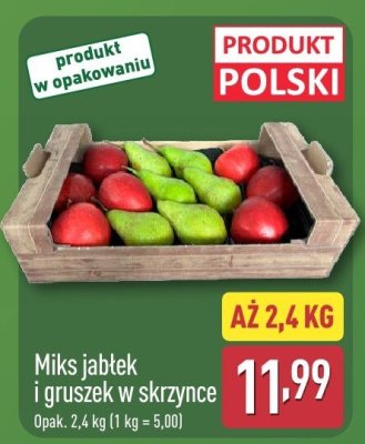 Miks jabłek i gruszek w skrzynce promocja w Aldi