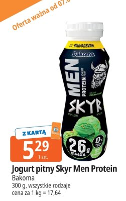 Jogurt pitny Skyr Men Protein Bakoma wszystkie rodzaje promocja w Leclerc