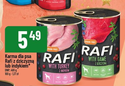 Karma dla psa Rafi z dziczyzną lub indykiem promocja w POLOmarket