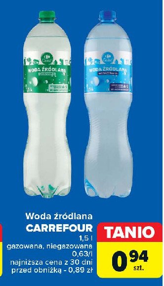 Woda niegazowana Carrefour promocja w Carrefour Market