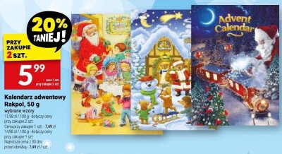 Kalendarz adwentowy Rakpol, 50 g promocja w Twój Market