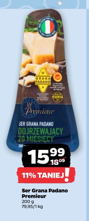 Ser dojrzewający 20 miesięcy Grana padano promocja w Netto