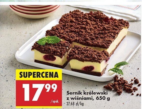 Sernik królewski z wiśniami promocja w Biedronka