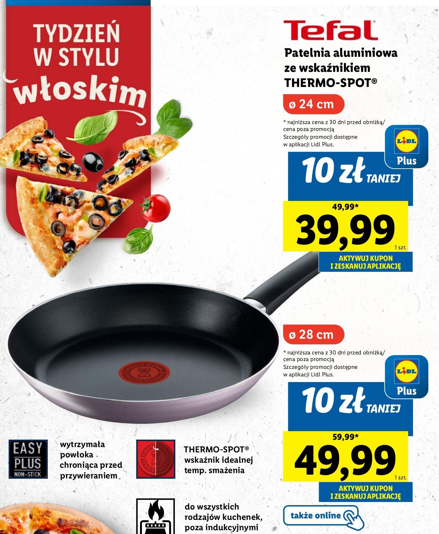 Patelnia indukcyjna z thermo-spot 24 cm Tefal promocja