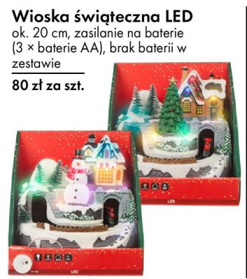 Wioska świąteczna LED ok. 20 cm, zasilanie na baterie (3 × baterie AA), brak baterii w zestawie promocja w Tedi