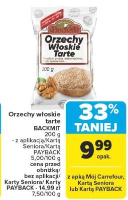 Orzechy włoskie tarte BACKMIT promocja w Carrefour