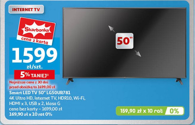 Telewizor 50'' 50ur781 Lg promocja