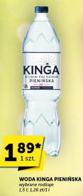 Woda KINGA PIENIŃSKA promocja w Groszek