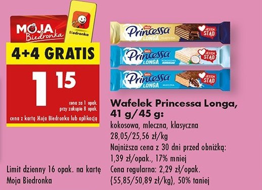 Wafelek kokosowy Princessa longa promocja