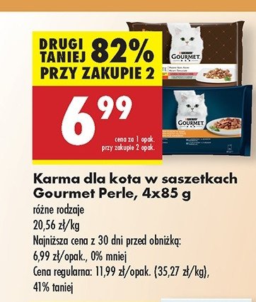 Karma dla kota wołowina + indyk z kaczką + łosoś z kurczakiem + kurczak z wątróbką Purina gourmet gold promocja w Biedronka