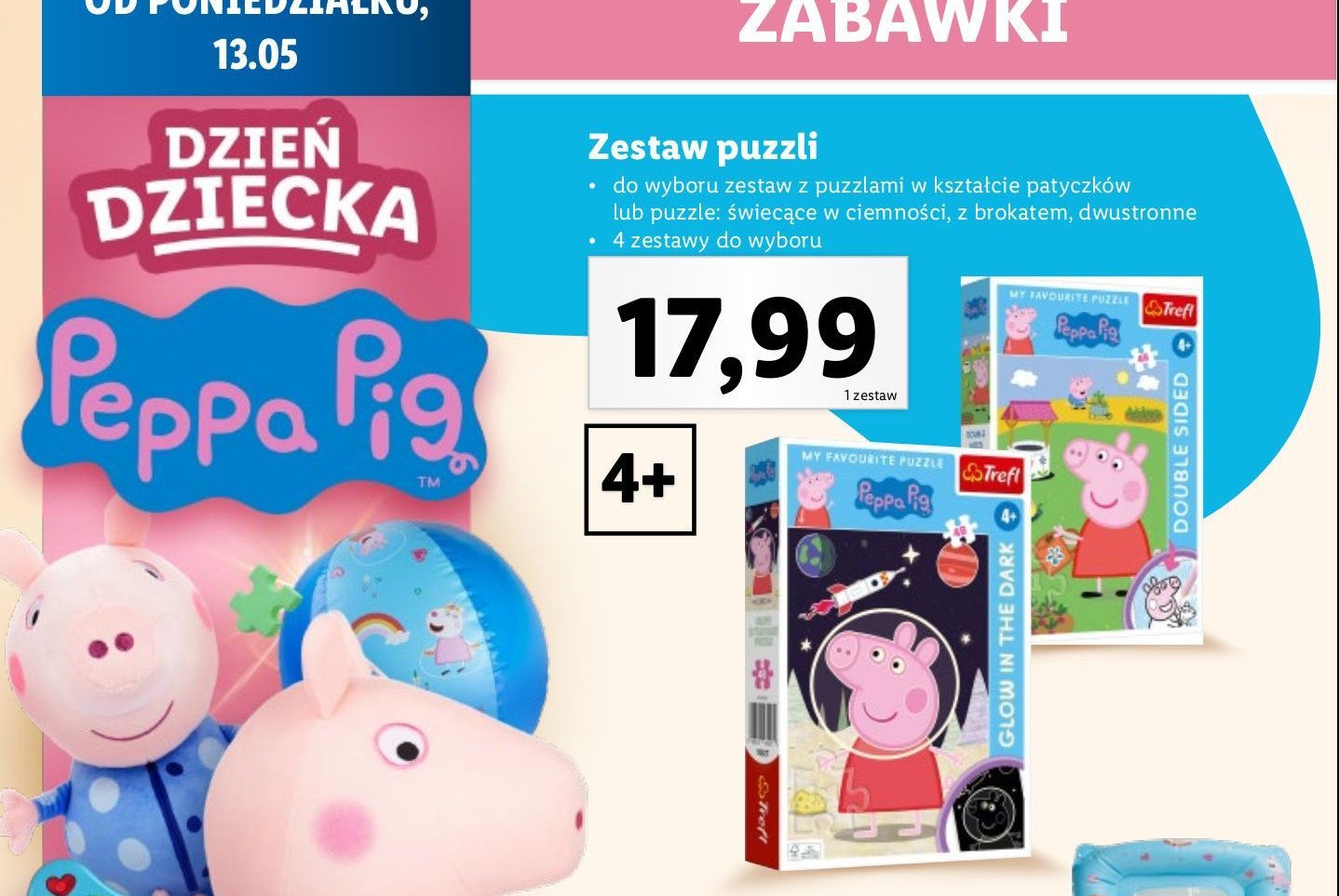 Puzzle świecące w ciemności peppa Trefl promocja