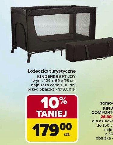 Łóżeczko turystyczne 129 x 69 x 76 cm Kinderkraft promocja w Carrefour