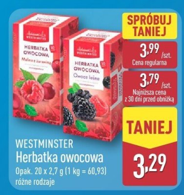 Herbatka owocowa różne rodzaje promocja w Aldi