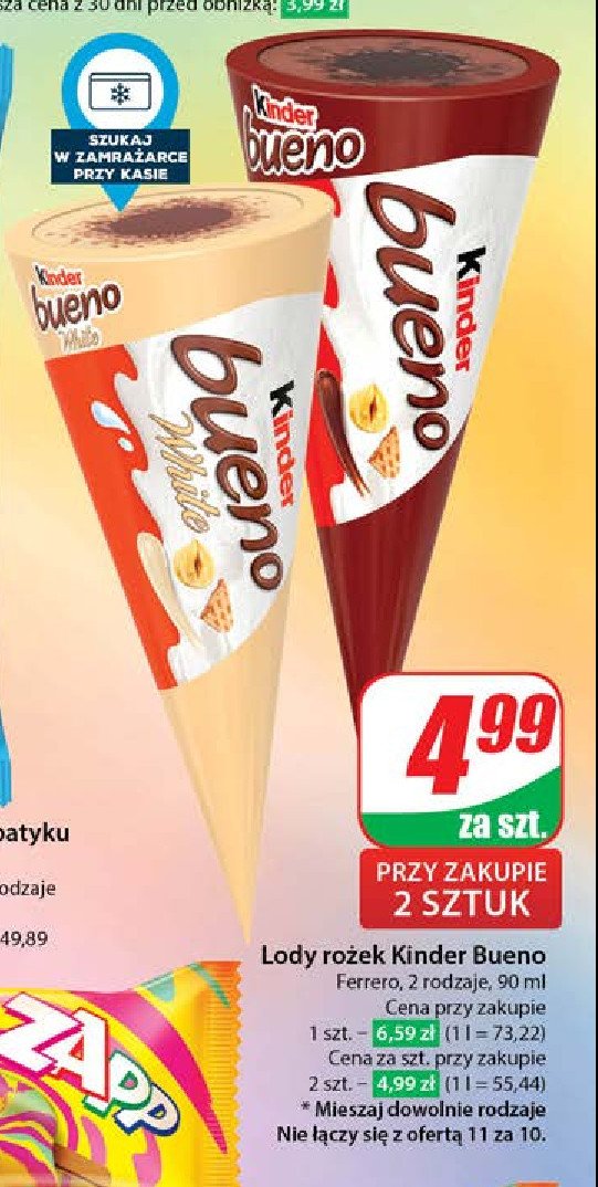 Rożek Kinder bueno white promocja w Dino