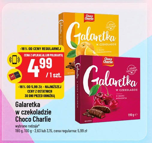 Galaretki w czekoladzie pomarańczowe Choco charlie promocja