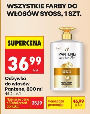 Odżywka do włosów Pantene, 800 ml promocja w Biedronka