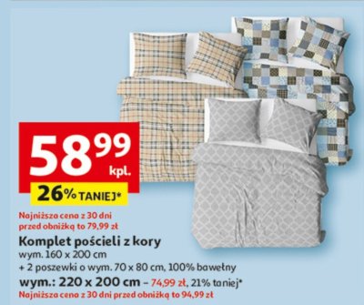 Komplet pościeli z kory promocja w Auchan