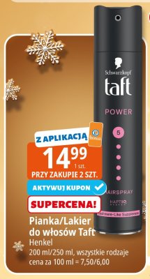 Pianka/Lakier do włosów Taft Henkel promocja w Leclerc
