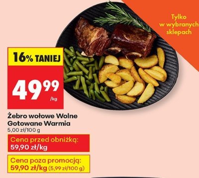 Żebro wołowe Wolno Gotowane Warmia promocja w Biedronka