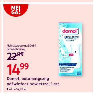 Odświeżacz powietrza automatyczny Domol promocja w Rossmann