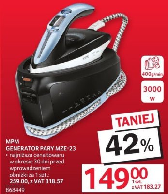Generator pary MZE-23 MPM promocja w Selgros