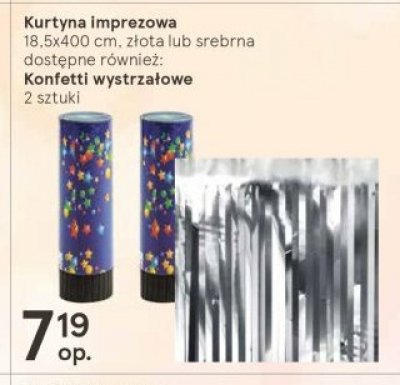 Kurtyna imprezowa 18.5 x 400 cm srebrna promocja