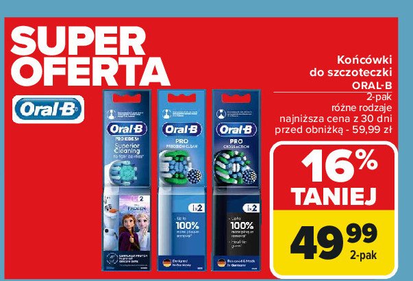 Końcówki do szczoteczki eb50-2 black edition Oral-b cross action promocja w Carrefour