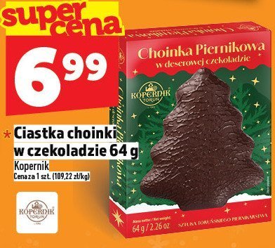 Ciastka choinki w czekoladzie 64 g promocja w TOPAZ