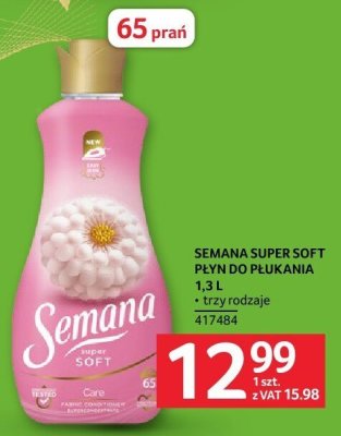 Płyn do płukania Semana Super Soft 1,3 L trzy rodzaje promocja w Selgros