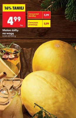 Melon żółty na wagę promocja w Biedronka