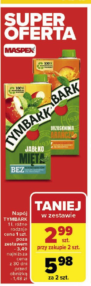 Napój pomarańcza-brzoskwinia Tymbark 1936 promocja