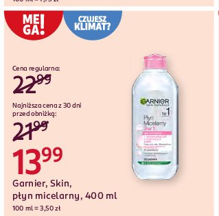 Płyn micelarny do skóry wrażliwej Garnier skin naturals promocja w Rossmann