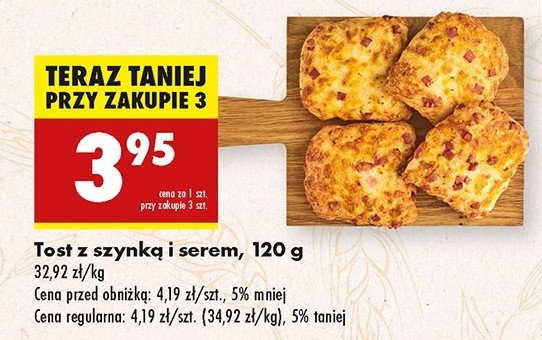 Tost z szynką i serem promocja w Biedronka