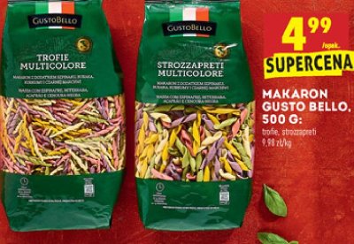Makaron strozzapreti multicolore Gustobello promocja