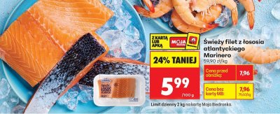 Świeży filet z łososia atlantyckiego Marinero promocja w Biedronka