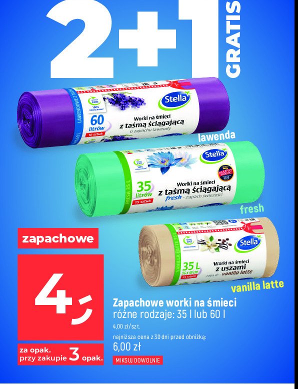 Worki na śmieci z taśmą ściągającą fresh 35 l Stella promocja