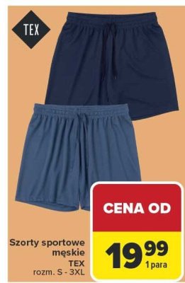 Szorty sportowe męskie rozm. S - 3XL promocja w Carrefour