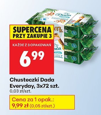Chusteczki Dada Everyday, 3x72 szt. promocja w Biedronka