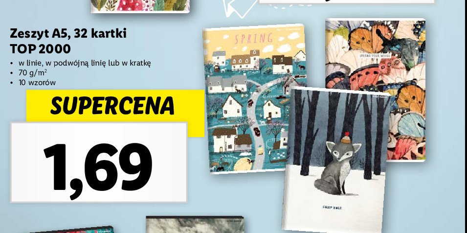 Zeszyt a5 32k. podw贸jna linia Top-2000 promocja