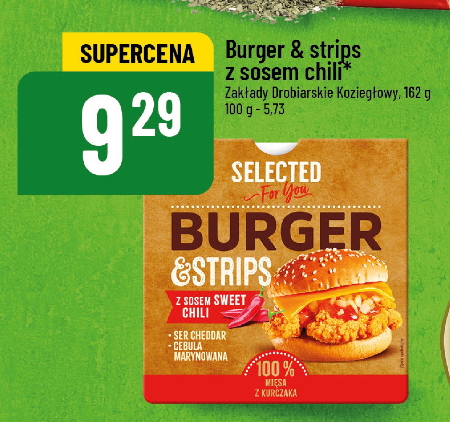 Burger & strips z sosem sweet chili Selected for you promocja w POLOmarket