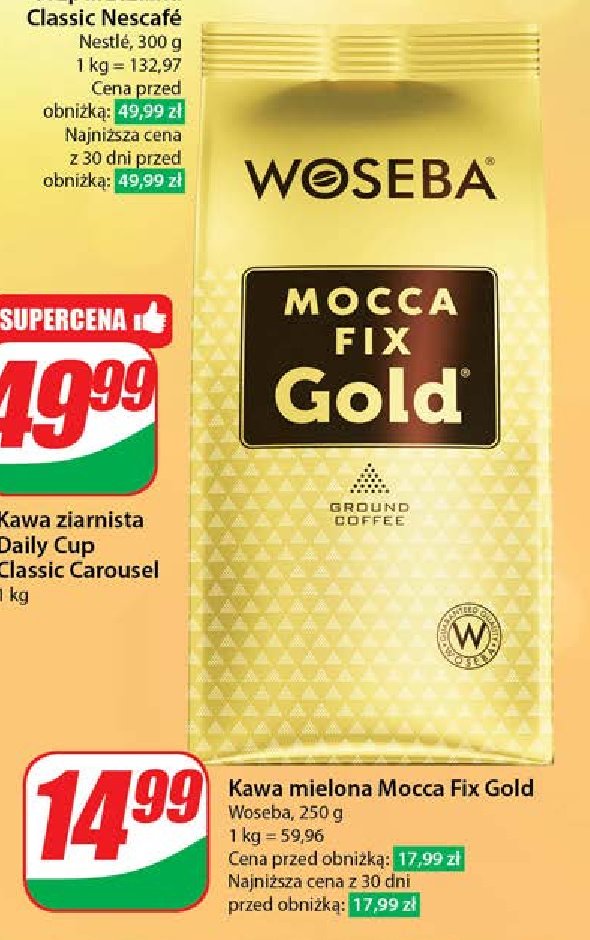 Kawa Woseba mocca fix gold promocja w Dino